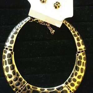 Leopard Choker Necklace Set